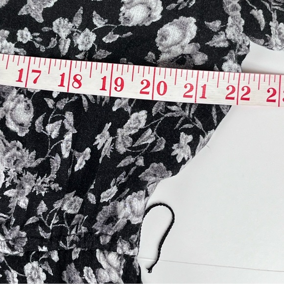 Lucky Brand Dress XL Black Floral Print Maxi Viscose Partial Lining Surplice - Picture 11 of 16